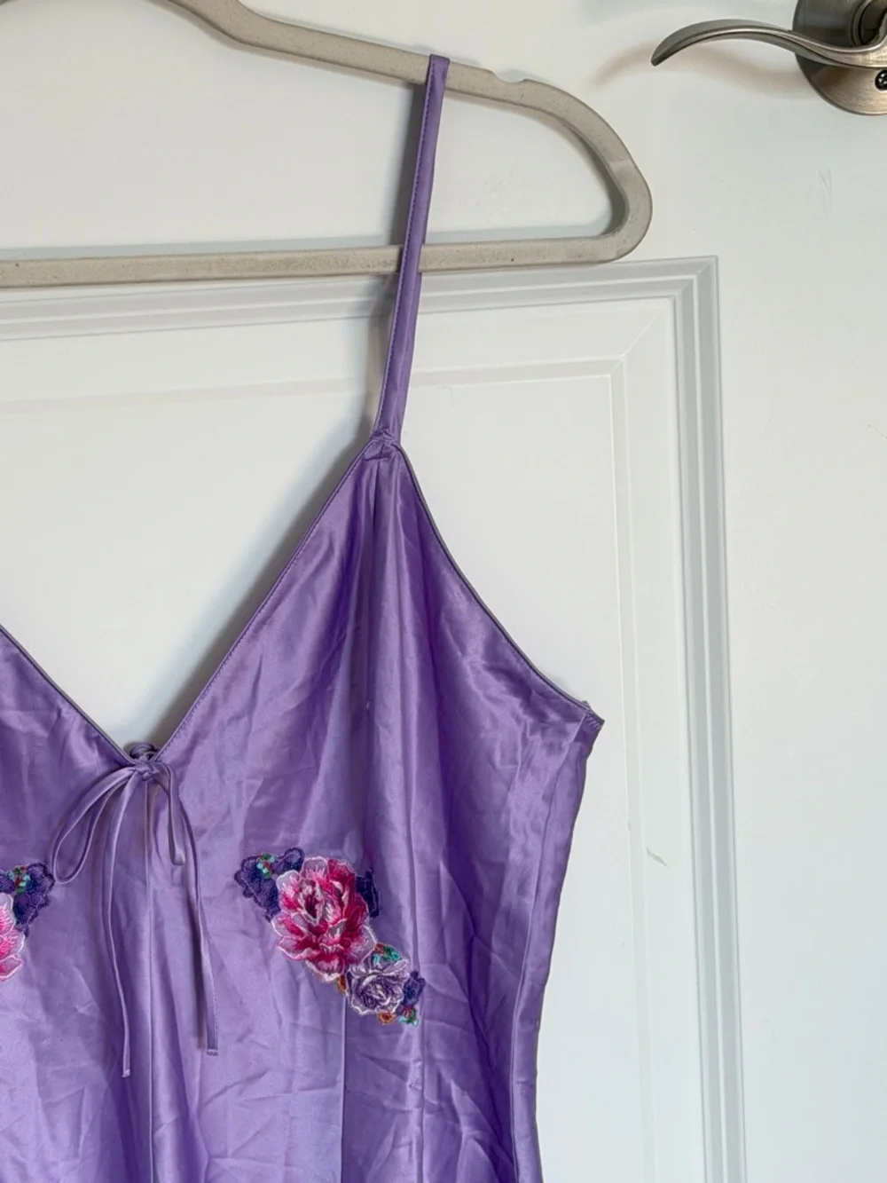 New! Victoria’s Secret Lavender Floral Stretchy Satin Romper Large 39534